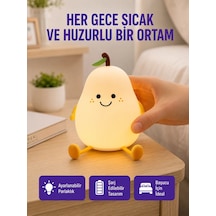 Usb Şarjlı Armut Gece Lambası Dokunmatik Renk Değişimli Najmaddin Çok Renkli