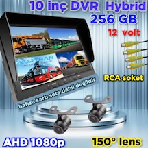 10 İnç Dvr Ekran + 2 Adet Ahd 1080p Kelebek Kamera Seti 12 Volt