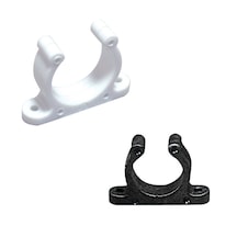 Plastic Support Clip. Screwed. 45mm. White