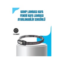 Mey İthalat Kamp Lambası Kafa Feneri Kafa Lambası Ayarlanabilir Sensörlü Şarjlı Çok Renkli
