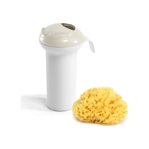 Okbaby Bebek Banyo Seti Splash Bebek Duşu K. Beyaz & Doğal Banyo Süngeri No:10 Küçük