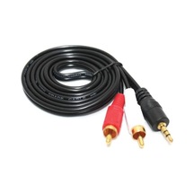 2 Rca Kablo Aux Altın Uçlu Kablosu Gold Stereo Ses 3.5mm
