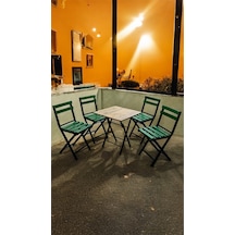 Balkon Bahçe Mutfak Bistro Set Katlanır Masa-sandalye Yeşil
