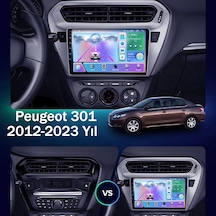 Peugeot 301 2012-2023 Android 14 Navigasyon Multimedya Tesla Ekran Android Teyp Double Teyp 2gb Ram 32gb Hafıza Kablosuz Carplay Android Auto 9"