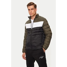 Jack & Jones Erkek Dik Yakalı Şişme Mont - 12258444 Yeşil