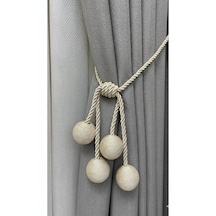 Modern Sarım 4 Toplu Braçol Kornişe Takmatik Ipli Tavan Perde Aksesuarı Bej