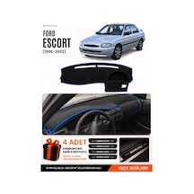 Ford Escort 1996-2002 Uyumlu Torpido Koruma, Torpido Örtüsü, Torpido Kılıfı - Siyah Mavi