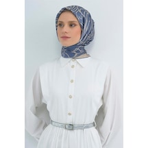 Armine Sura Saf İpek Eşarp 9511 - 58 Lila Krem Soyut Desen