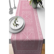 Pembe Etnik Desenli Premium Masa Örtüsü Runner Rnr429n11