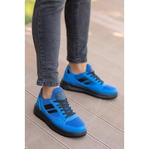 Ortopedik Taban Fileli Casual Terletmez Esnek Hafif Sneaker Erkek Spor Ayakkabı-44-mavi
