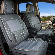 Peugeot E-208 Uyumlu Oto Koltuk Kılıfı Deri, Kumaş Jupiter Füme