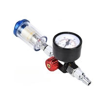 Xiyyadms Gümüş Manometreli 1/4" Hava Filtresi Ve Ayarlayıcı - Su Trap Olan Mini Doğrusal Hava Basıncı Regülatörü