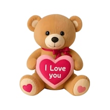 Peluş 40 Cm I Love Kalpli Ayı Kahverengi