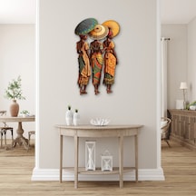 Renkli Şemsiyeli Üç Kadın - Metal Tablo - Dec0283 56 X 95 Cm Çok Renkli