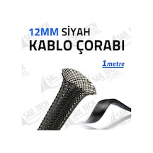 12 Mm Kablo Çorabı (Siyah - 10 Metre)