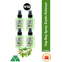 Zeytin Çiçeği Sprey Kolonya Cep Boy Elegance Series 4'lü Eko Paket - 4x50 Ml