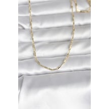Cm 14k Gold Renk İnce Ataç Zincir Model 60 Cm Kadın Kolye - Altın