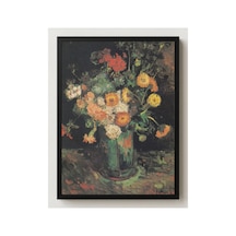 Van Gogh Van Gogh Vazoda Zinya Ve Sardunya Çerçevesiz Poster 21x30 Cm A4 Tablo Van Gogh Duvar Dekoru