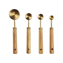 Kesoto 4 Parça Paslanmaz Çelik Kaşık Seti - Altın