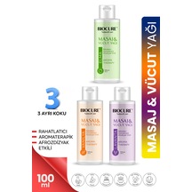 Biocure Elma + Lavanta + Vanilya Özlü Masaj ve Vücut Bakım Yağı 3 x 100 ML