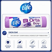 Life Lavanta Kokulu Orta Boy Büzgülü Çöp Torbası 10'lu 40'li Paket