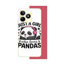 Realme C53 Uyumlu Kawaii Panda Baskılı Silikon Kılıf Renkli