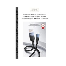 Günlük Cihaz Parçası Akıllı Telefon Şarj Kablosu Usb To Lightning Data Kablo U18 Siyah
