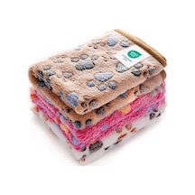 1 Paket 3 Battaniye Süper Yumuşak Kabarık Birinci Sınıf Polar Evcil Hayvan Battaniyesi Flanel Köpek Yavrusu Kedi Pençesi İçin Örtü Kahverengi/pembe/beyaz Küçük 23x16 İnç