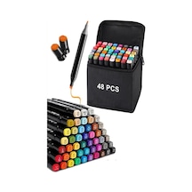 Arow Two Nib Çift Taraflı Marker Kalem 48 Li Renk Dc2.48color Qj-777 0484