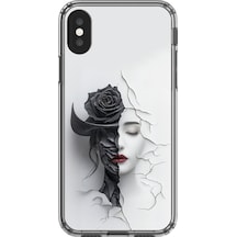 Apple Uyumlu iPhone X Şeffaf Kılıf Estetik Yüz 4 Tasarımlı