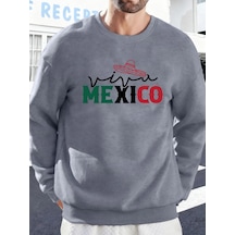 Tarzsokak Meksika Yaratıcı Harf Baskılı Günlük Sokak Giyimi Erkek Polar Yüksek Bel Sweatshirt Spor Bisi Gri Tarzsokak Meksika Yaratıcı Harf Baskılı Günlük Sokak Giyimi Erkek Polar Yüksek Bel Sweatshirt Spor Bisi Gri