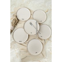 Keramika Deep Collection Mottolu Pasta Tabağı 22 Cm 6 Adet 22650-55 Krem