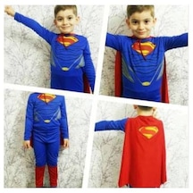Pelerinli Süperman Kostümü - Süper Adam Kostümü (460253626)
