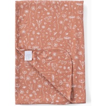 Boumini 85X85 Cm Pamuklu Çift Katlı Bebek Battaniyesi Bahar Çiçekli Kiremit - Kiremit