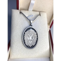 Aslan Lion Modeli 925 Ayar Gümüş Işıklı Kutuda Sevgiliye Eşe Babaya Hediye Kolye