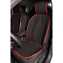 Volkswagen Passat B7 Uyumlu Oto Koltuk Minderi Elegance Model Ön 2'li Set Siyah Kırmızı Fs