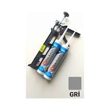 2 Adet Gri Silikonize Mastik Çekomastik + Silikon Tabancası Gri Gri