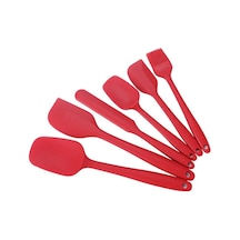 Kırmızı Wıkhostar 6 Parça Silikon Spatula Seti Gıda Sınıfı Yapışmaz Isıya Dayanıklı Spatula Turner Pişirme Pişirme Karıştırma Pişirme Araçları