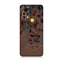 İnfinix Note 11s Uyumlu Ay İçinde Kırmızı Ağaç Dalı Desenli Silikon Kılıf