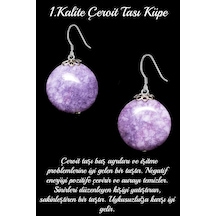 Sertifikalı Çeroit Taşı Doğal Taş Küpe 1.kalite Çok Renkli
