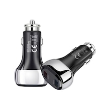 Sones Ysy-312 18w Taşınabilir Qc3.0 Çift Usb Cep Telefonları Ve Tablet Pc'ler Evrensel Araç Şarj Cihazı Siyah