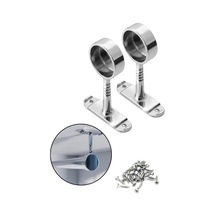 Krom Yuvarlak Mobilya Boru Askı Flanşı, Dolap Elbise Gardırop Askılık Borusu Aparatı, Metal, 2 Adet