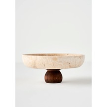 Bella Maison Ephesus Traverten Ayaklı Sunum Kasesi Naturel 25 Cm