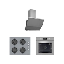 Silverline BO6502S02 - CS5349S01 - 3420 CLASSY 60 Gri Cam Ankastre Set