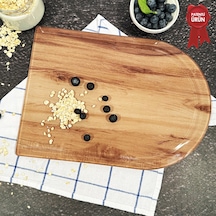 Kanallı Cam Kesme Tahtası - Yeni Ahşap - Kenarı Oval - 25x35cm