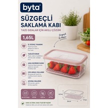 1,65 Litre İç Süzgeçli Meyve Sebze Saklama Kabı Bpa İçermeyen Taze Tutucu Gıda Muhafaza Kabı Pembe Mavi Mor Siyah 1 Adet Karışık Renk Gönderilir Pembe