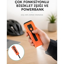 5000 Mah Bataryalı Bisiklet Farı Cob Çakar Çok Fonksiyonlu Yeni Nesil