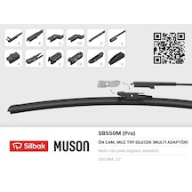 Sılbak Silecek Süpürgesi Muz Tipi Grafitli 550mm 6 Aparatlı Sılbak Sb550m