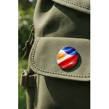 Filipinler Philippines Abstract Ülke Bayraklı Buton Rozet - 44 MM 5 Adet Çok Renkli