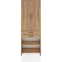 Arges Dolap 5 Raflı 2 Çekmeceli 2 Kapaklı 88x30x243 Çam-çam Çam